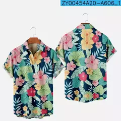 Moda masculina verão t-shirts havaiano impressão 3d aconchegante casual um botão camisas de manga curta praia camisas de grandes dimensões - Wolf Magazine