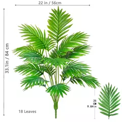 Palmeira artificial para decoração de jardim doméstico, planta falsa, plástico verde, ramos de folhas de palmeira, decoração tropical, 68-125cm, 50,2 pol - loja online