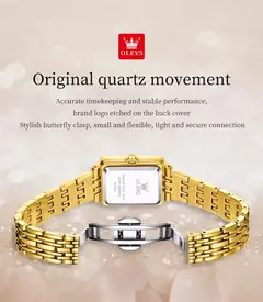 Olevs relógios femininos de luxo dourado aço inoxidável relógio feminino luminoso à prova d' água relógio de pulso de quartzo relógios de moda para mulheres - comprar online
