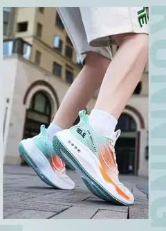 Sapatilhas esportivas casuais masculinas, Sapatilhas populares de malha de peixe, Tênis de corrida respiráveis, Moda