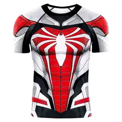 Camisas de compressão para homens, manga curta, quadrinhos, camiseta cosplay aranha, super-herói top, elastic fitness sportwear, roupas de Halloween - loja online