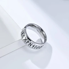 Yiluocd anel de runas viking de aço inoxidável, para homens e mulheres, vintage, nórdico, nó celta, odin, letra, amuleto, joias, atacado na internet