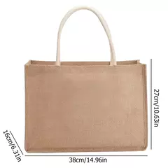 Sacolas de serapilheira reutilizáveis com alça, bolsa de compras em branco juta praia, sacos do presente vintage, mercearia, festas de aniversário - loja online