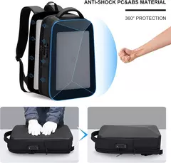 Mochila Laptop de Viagem Expansível para Homens, Impermeável, Saco De Negócios Anti-Roubo, Carregamento USB, Estojo Rígido, 15.6";;VERDADEIRO;;"EVA not expandable,18 inches - comprar online