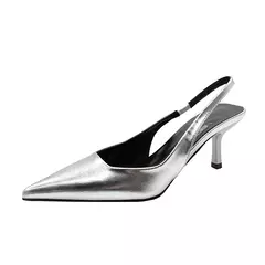 Imagem do Salto Alto para Mulher, Sapatos de Deslizamento, Escritório e Carreira, Sólido, Sexy, Moda, Verão, 2022, Sandálias