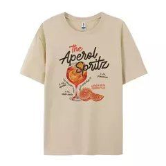 Camiseta gráfica retrô Aperol Spritz feminino, camiseta fofa de bebida alcoólica, camiseta estampada de algodão solto, top unissex vintage, presente