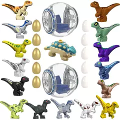 Imagem do Jurassic dinossauro ninho bebê blocos de construção brinquedos coleção lembrança presente aniversário jurássico rex raptor