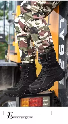 Botas de couro masculinas, sapatos casuais ao ar livre, designer leve, botas de trabalho quentes, botas artesanais clássicas - comprar online