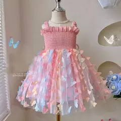 Baby Girls' Birthday Party Vestidos de noite, Asas Borboleta, Roupa infantil, Doce colorido, Criança, Traje infantil, Novo, Verão na internet