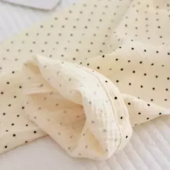 Conjunto de pijamas estampados em bolinhas, loungewear, pijama de gaze 100% algodão, loungewear, primavera, verão, feminino, pijamas, 2 peças, 2022 na internet