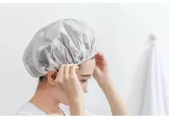 Touca de banho impermeável para mulheres e homens, tampa de cabelo seco, banho, anti-óleo, fumaça, cuidados com os cabelos, casa, 5pcs