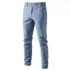 AIOPESON Algodão casual Calças Masculinas Cor sólida Ajuste fino Calças Masculinas Nova Primavera Outono Alta qualidade Calças executivas clássicas masculinas