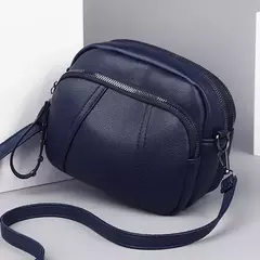 Cor sólida elegante rebite zíper bolsa de telefone móvel feminino simples cou - loja online