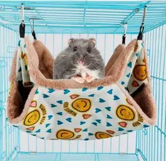 Imagem do Rede quente de pelúcia dupla grossa para ratos, cama para hamster, ninho de casa, saco de dormir, camas penduradas, gaiola de cobaia
