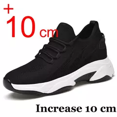 Sapatilhas para homens com aumento de altura, sapatos de elevação respiráveis, palmilha mais alta, 6cm, 10cm, verão