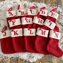 Natal alfabeto tricô meias, enfeites de árvore, decorações para casa, Noel, ano novo, presente de Natal, 2025, 2024 - comprar online