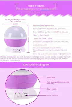 LED Rotating Night Light Projector, Céu Estrelado, Star Master, Crianças, Crianças, Sono, Romântico, USB, Lâmpada, Presentes para Criança na internet