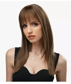 Topper de cabelo sintético peruca de fibra para mulheres clipe em franja extensão peruca senhora falso natural invisível marrom perucas completas - Wolf Magazine