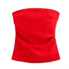 TRAF-Blusa sem mangas sem alças para mulheres, tops femininos, zíper traseiro, roupas de rua, tanque chique, moda verão, nova - comprar online