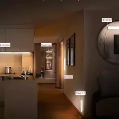 Luz noturna LED sem fio com sensor de movimento, lâmpada do armário, cozinha, quarto, detector, armário, retroiluminação da escadaria - loja online