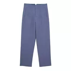 Willshela-Calça reta de cintura alta feminina, calça de zíper frontal, comprimento total, moda feminina chique, vintage
