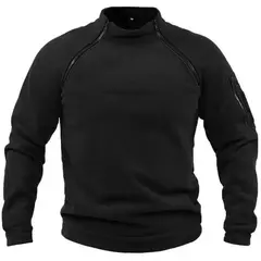 Jaqueta tática de lã masculina, zíperes quentes, casaco à prova de vento, moletom térmico, roupas ao ar livre, pulôver de caminhada - comprar online