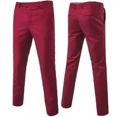 Calça masculina monocromática de terno de negócios, calça casual masculina, boutique, fina, alta qualidade, nova moda, 2023 - loja online