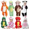 Macacão de flanela para bebés, Macacão Kigurumi, Macaco, Unicórnio, Vaca, Leão, Animal Cosplay, Pijama para 1 a 4 anos Crianças, Meninos, Inverno