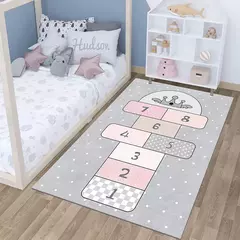 Tapete antiderrapante para jogos de desenhos animados para crianças, decoração de lar, baby crawling, meninos e meninas, cinza claro, jogo, enfeites infantis - loja online