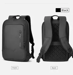 Mochila HK Slim para Homens, Sacos de Laptop, Impermeável, Minimalista, Negócios, Carregamento USB, Casual, Viagem, Trabalho, 15,6";;VERDADEIRO;;"8228-Black - comprar online