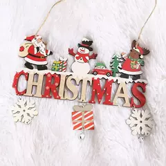 Papai Noel enfeites de madeira pendurados, decorações de Natal para porta de casa, pingentes de árvores, feliz natal, ano novo, 2022, gnome - Wolf Magazine