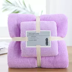 2 pcs/Set Luxo Super Large Toalha Alta Absorvente Soft Coral Fleece Toalha de Banho e Toalhas Rosto Conjunto para Adultos 70x140cm 35x75cm