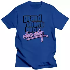 Algodão Grand Theft Auto Marca Camiseta, Top de Lycra, Gta Vice City, Estilo DIY, Alta Qualidade, Nova Moda, 016872 - loja online