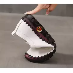 Sapatilhas planas de couro com renda para mulheres, sapatos casuais, sapatos confortáveis para mãe, novo, primavera, 2022