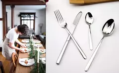 Zona Cozy-Luxo Talheres Aço Louça Set, Louça Qualidade, facas, garfos, Jantar Set Dinner, Western Food Restaurant, 24pcs - Wolf Magazine