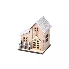 Casa De Madeira De Natal Com Luz LED, Cabine Luminosa, Log Brilhante, Casa De Mesa, Ornamentos De Natal, Presentes Infantil - Wolf Magazine