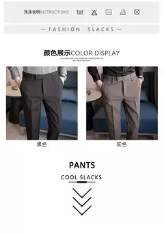 Calça masculina elegante estilo britânico, casual de negócios, escritório de deslocamento, calça de lazer, roupa social masculina, verão - comprar online