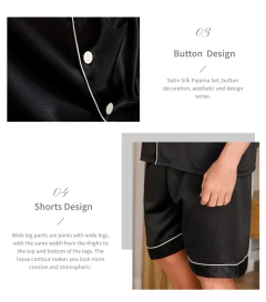 Conjunto de pijamas de manga curta masculino, camisa e shorts de botão, loungewear, roupa de dormir, verão