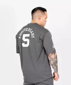 Imagem do Camiseta solta de fitness masculina, corrida, extragrande, academia, musculação, malha casual, manga curta, esportes de rua, novo, verão