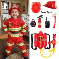Crianças bombeiro cosplay traje meninos meninas halloween carnaval festa sam bombeiro uniforme workwear presente de natal