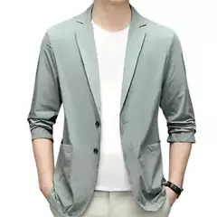 Blazers de negócios monocromáticos masculinos, blazers slim fit, botões duplos, lapela, mangas 3/4, terno de deslocamento, casaco do noivo - Wolf Magazine