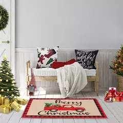 Tapete ao ar livre da porta do Natal, tapete de Papai Noel, casar decorações do Natal para a casa, ornamento do Xmas, presentes do ano novo, 2025, 2025 - Wolf Magazine