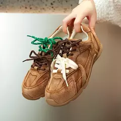 Aiyuqi tênis feminino novo couro genuíno retro alemão sapatos de treinamento feminino inverno veludo pele plana sapatos casuais na internet