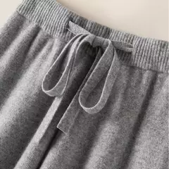 Calça feminina de malha elástica de cintura alta, até o tornozelo, grossa, quente, chique, casual, básica, macia, reta, moda coreana