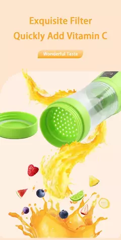 Imagem do Mini Espremedor Recarregável Portátil, Elétrico, 6 Lâminas, Copo De Suco, Liquidificador De Frutas, Cozinha, Pequeno, Automático, Portátil, Smoothie Food, Casa