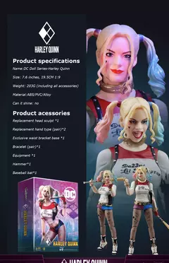 Fondjoy dc mulher maravilha harley quinn coringa superman 1/9 escala figura de ação personagens anime modelo genuíno colecionável meninos presente