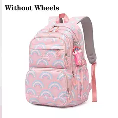 Rolling School Bags for Girls, Mochila impermeável para crianças com rodas, Trolley Luggage Back Pack, Ensino médio - Wolf Magazine