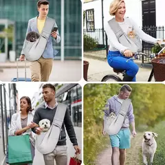 Imagem do Bolsas de ombro para viagem ao ar livre para animais de estimação, bolsa transportadora para cães, bolsa tipo estilingue para cachorros, suprimentos para transporte de animais de estimação