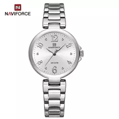 Naviforce relógio de pulso feminino, pulseira de aço inoxidável, impermeável, quartzo, romântico, marca superior, 2023