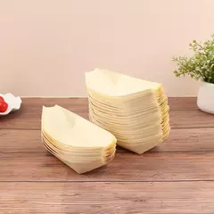 Barco De Madeira Descartável Para Sushi, Salada Sobremesa Tigela, Tigela De Madeira De Pinho, Bandeja De Placa, 50PCs - Wolf Magazine
